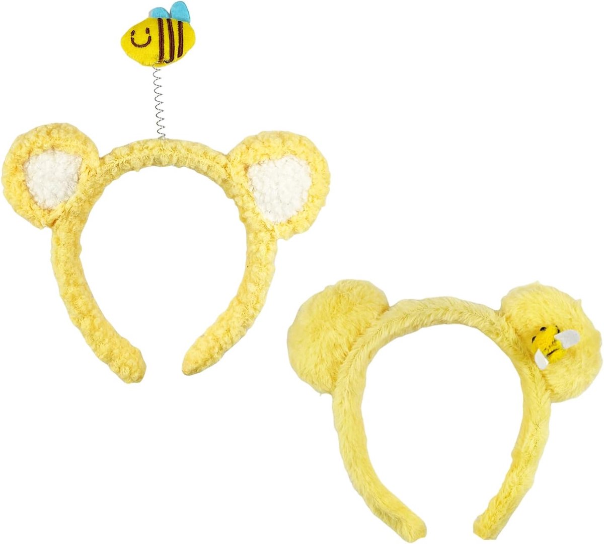 2 pieces of bee bands, cute plush hair bands, funny headbands, creative hair bands, suitable for face wash, makeup - ShopVlot