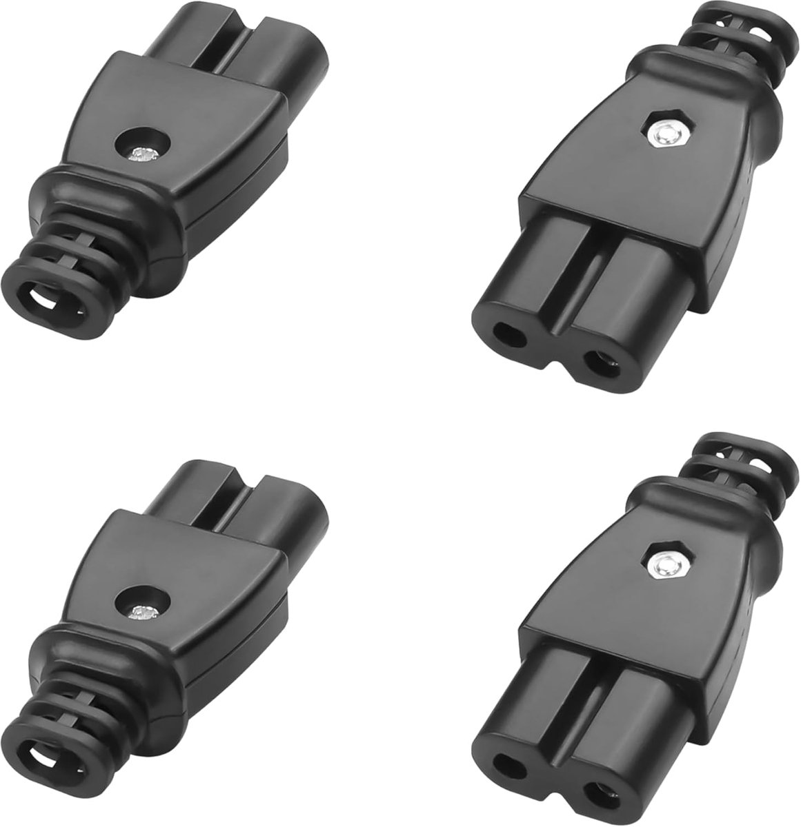 4 x IEC320 C8 C7 2 Pin Plug IEC Input Module Power Connection Socket Straight 250V AC 2.5A Electrical Socket AC Screw - ShopVlot