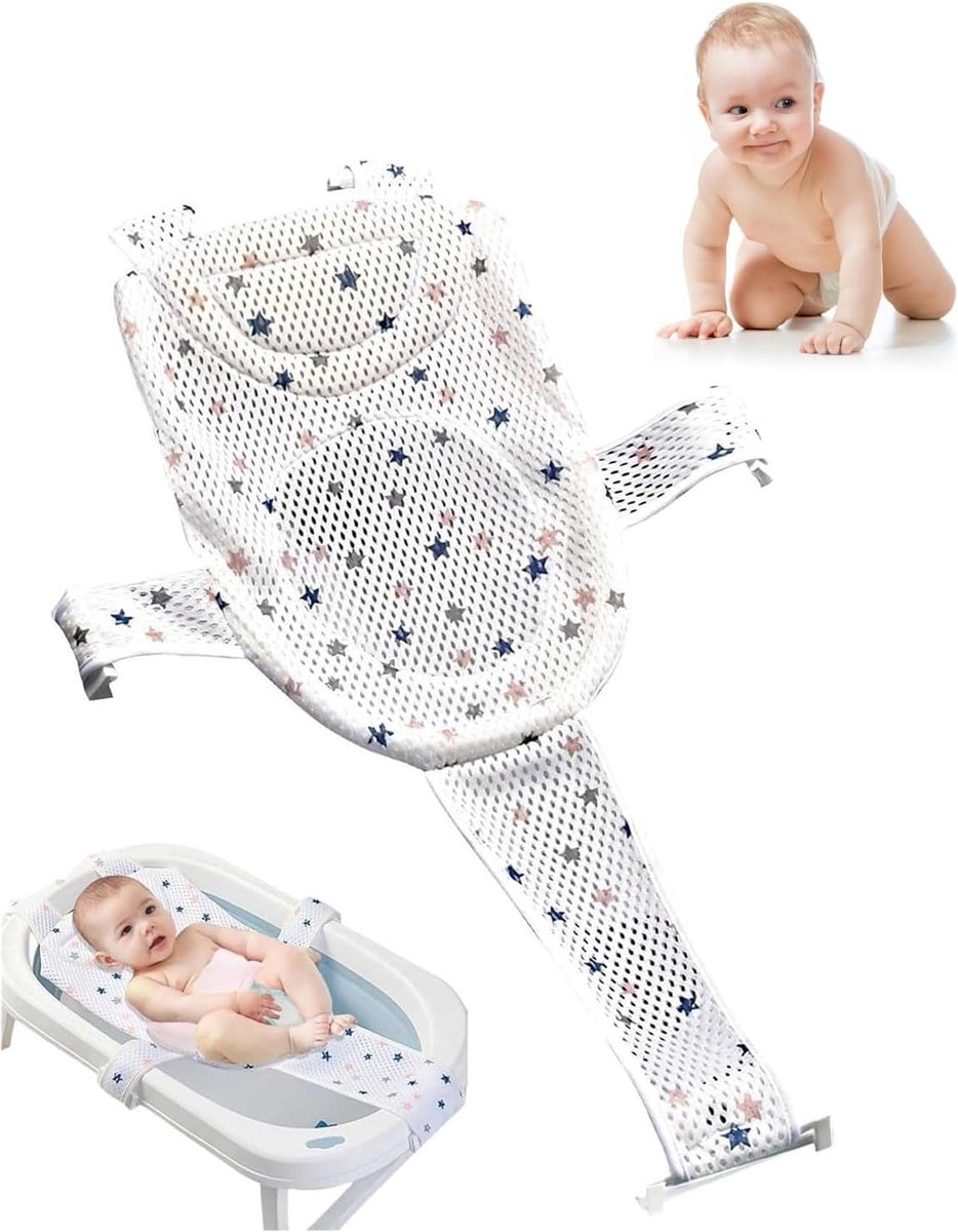 Babybadnet voor baby's - verstelbaar en antislip - comfortabel en ademend - veilig baden voor pasgeborenen - ShopVlot