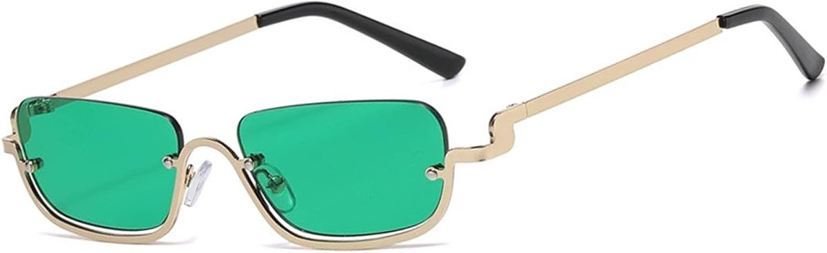 Retro rechthoekige zonnebril unisex - vintage mode - kleine glazen - UV400 bescherming - ShopVlot