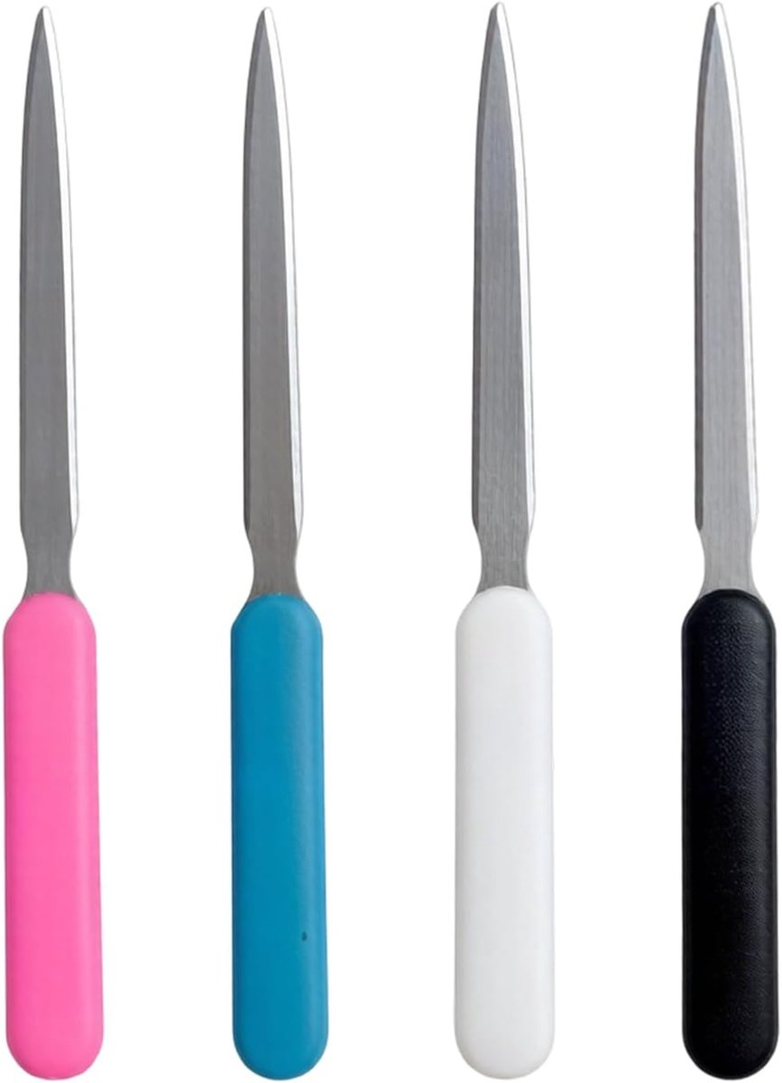 briefopener set van 4 - roestvrij staal - kleurrijk ontwerp - perfect voor kantoor - ShopVlot