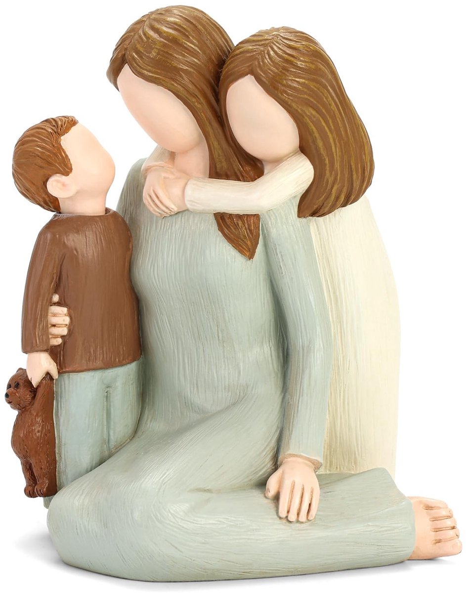Solidchoice - Moeder en Kind Beeldjes, Handgemaakt en Geverfd, Perfecte Cadeaus