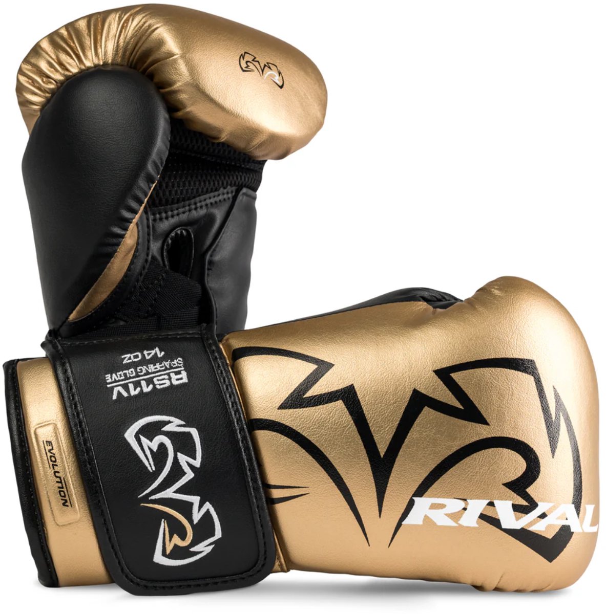 Rival RS11V Evolution Sparring Bokshandschoenen – Premium Training Gloves – Goud/Zwart - 16 OZ