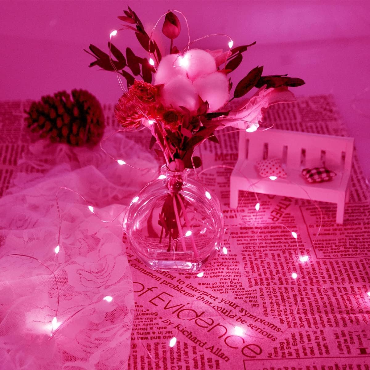 LED Sfeerverlichting 50 Lampjes - Roze Koperdraad - Flexibel en Veilig - Ideaal voor Meisjeskamer - ShopVlot