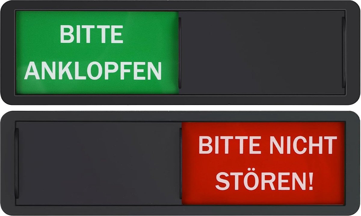 Deurplaat met schuiffunctie 7 x 2 inch - acryl kunststof - met magneet - eenvoudig status aangeven - ShopVlot