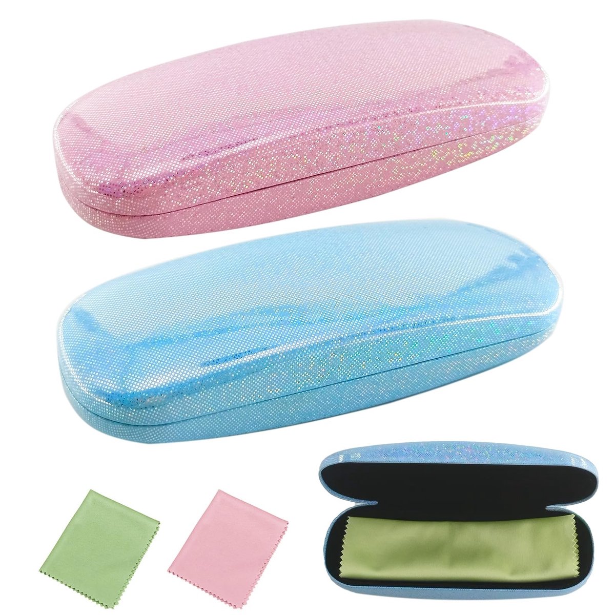 Solidchoice - Set van 2 Harde Brilcases met Reinigingdoek