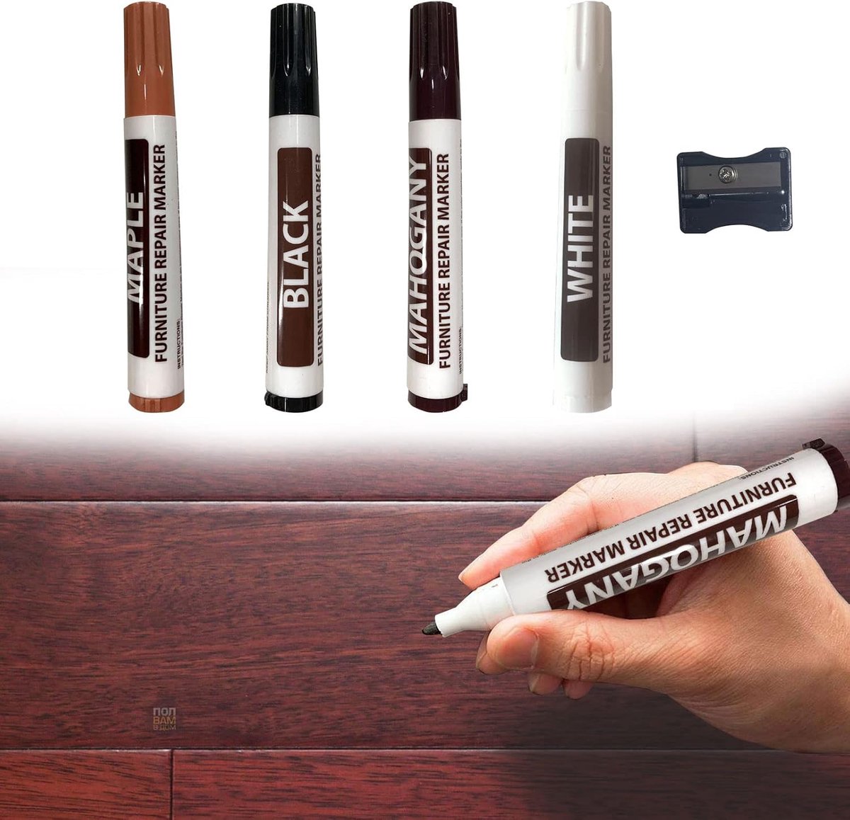 Meubel reparatiekit 5-delig - herstelpennen - 4 kleuren - maak meubels als nieuw - ShopVlot