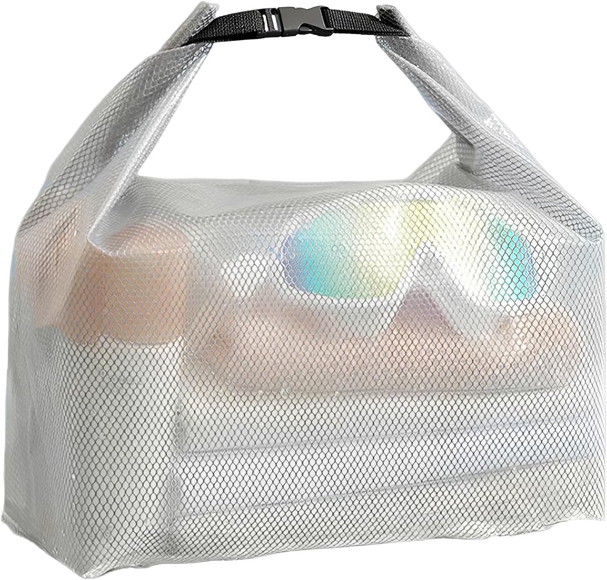 Strandtas dames XXL - waterdicht transparant - rits voor zwemmen en winkelen - ShopVlot