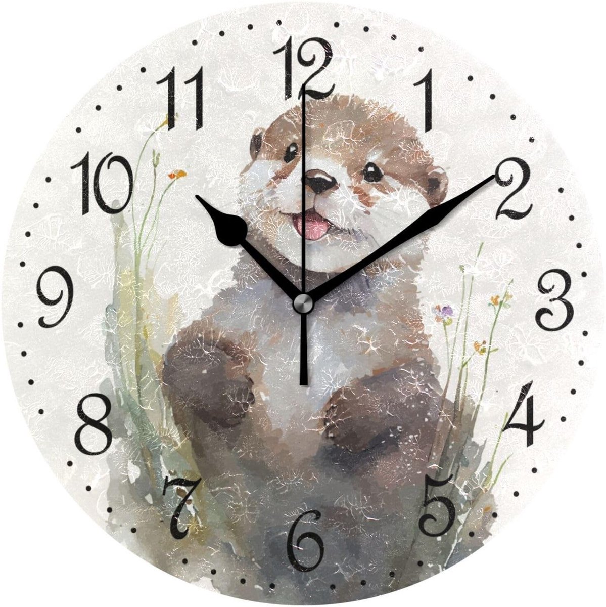Solidchoice - Schattige Otter Wandklok, Stille en Decoratieve Klok