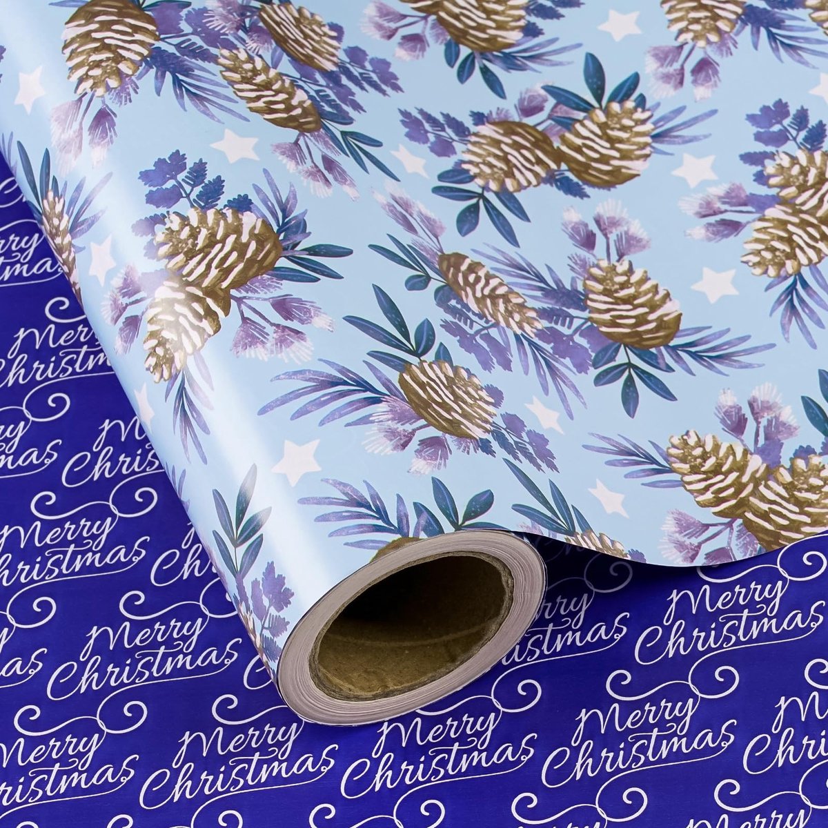 Solidchoice - Omkeerbaar Kerstinpakpapier Mini-Rol 43,2cm x 10m