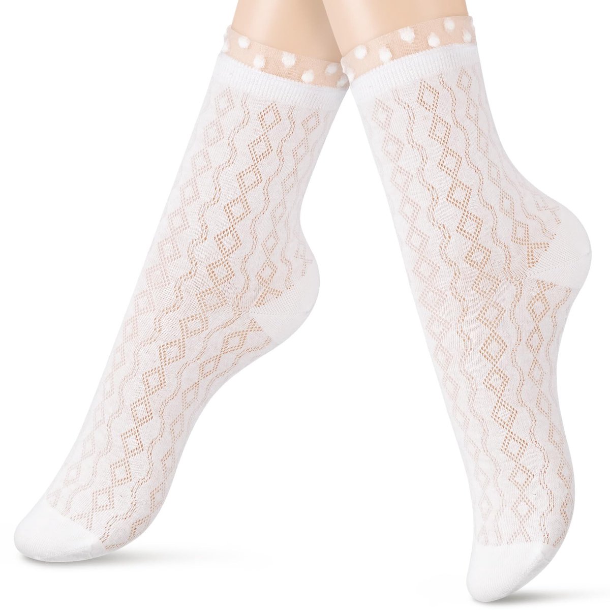 Solidchoice - Elegante Kanten Ankelsokken met Rimpels