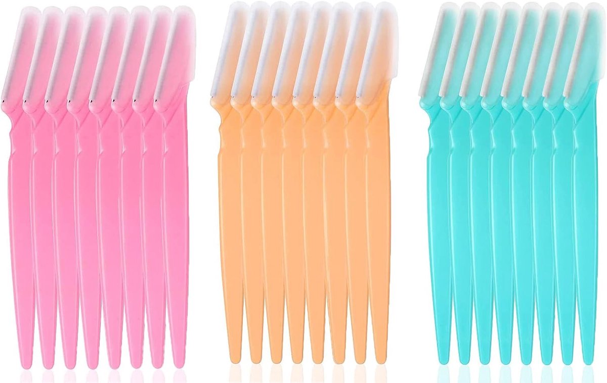 Wenkbrauw scheermessen 24 stuks - Exfoliërende dermaplaning tool - Gezichtshaar verwijderaar - Perfecte huidverzorging - ShopVlot