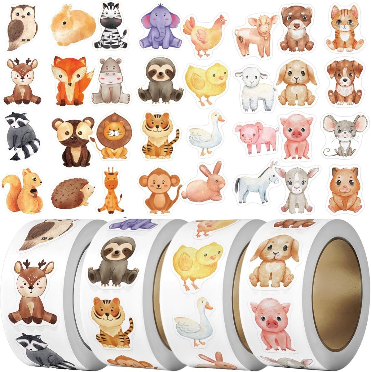 Ronde dierenstickers - 2000 stuks - Zelfklevend - Leuk voor kinderen - ShopVlot