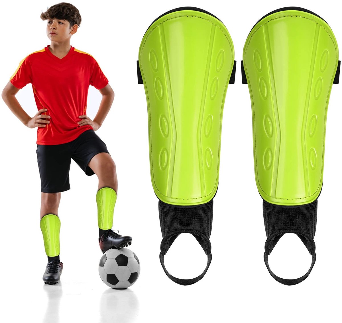Solidchoice - Ademend Voetbal Scheenbeschermers voor Kinderen