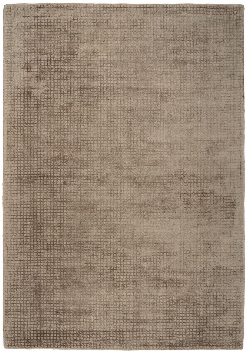Padiro laagpolig vloerkleed 120 x 170 cm - taupe - modern effen design - geschikt voor vloerverwarming - van viscose