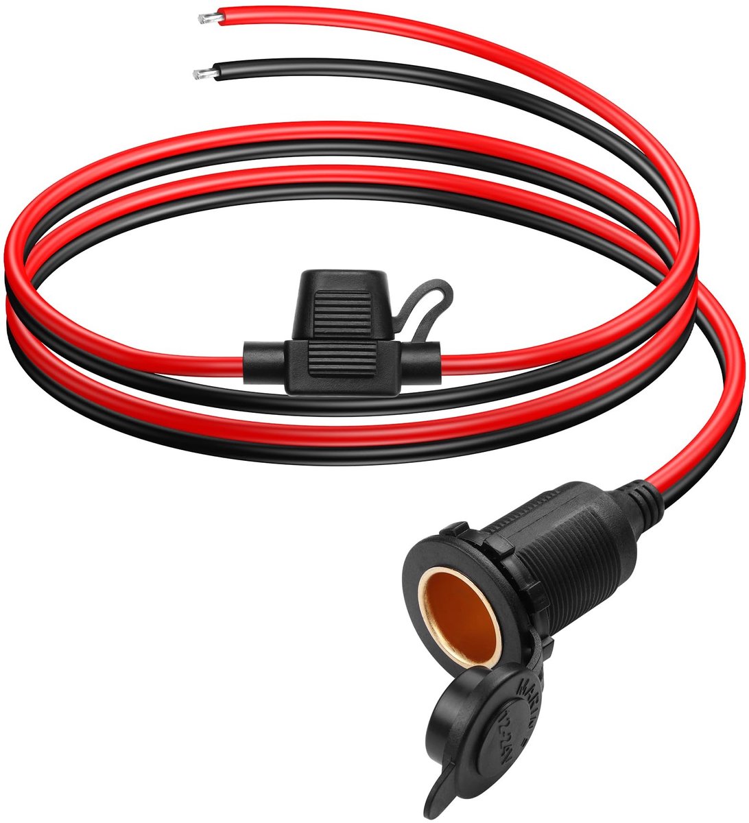 Solidchoice - 12V Sigarettenaansteker Socket met 1m Kabel en 20A Fuse