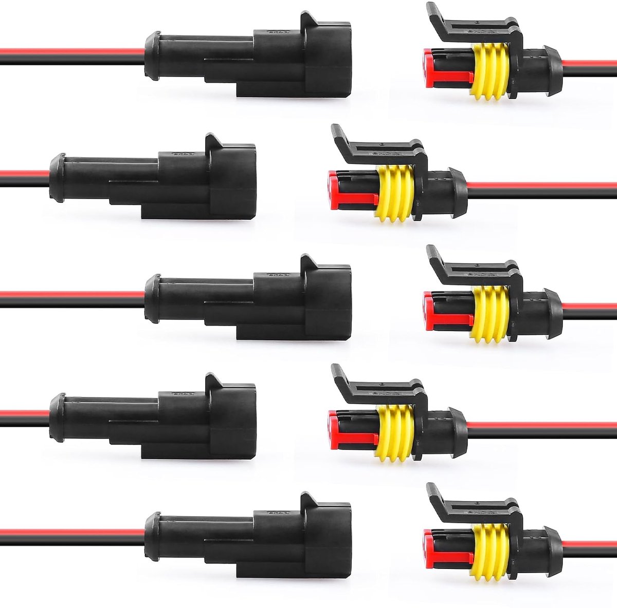Waterdichte elektrische stekker 2-polig - IP67 - voor auto, motor en boot - hoge temperatuur bestendig - ShopVlot