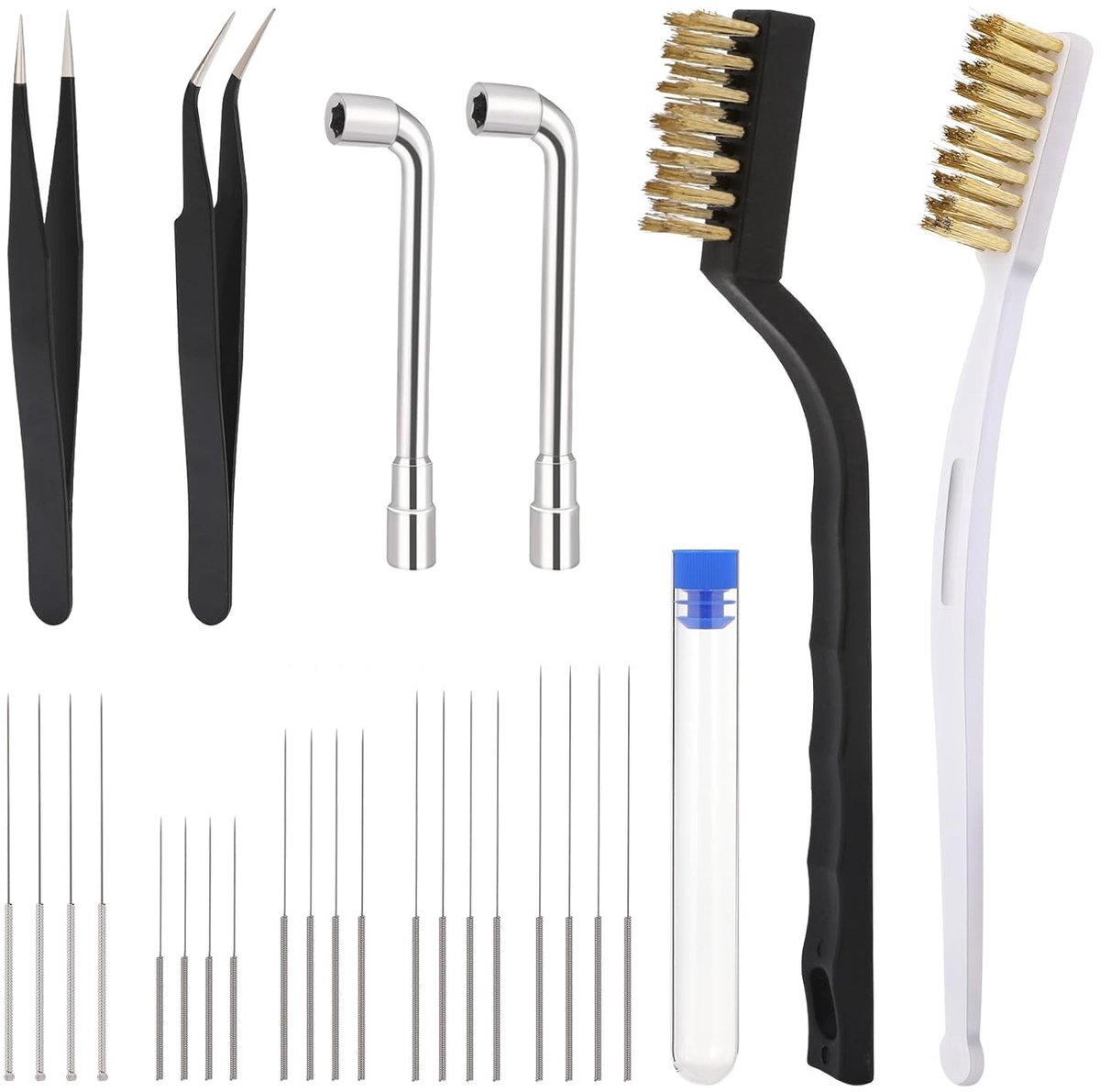 3D printer nozzles cleaning kit - 26-delige set - RVS reinigingsnaalden - Voor optimale nozzle verzorging - ShopVlot