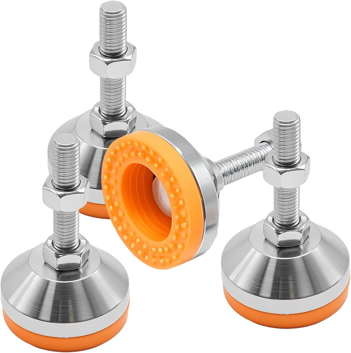SnelShoppen - 4 Stuks Verstelbare Nivelleringspoten D60 x M12 x 50 mm - Hoog Draagvermogen tot 590 kg - Antislip Basis voor Werkbank, Machine, Kast -
