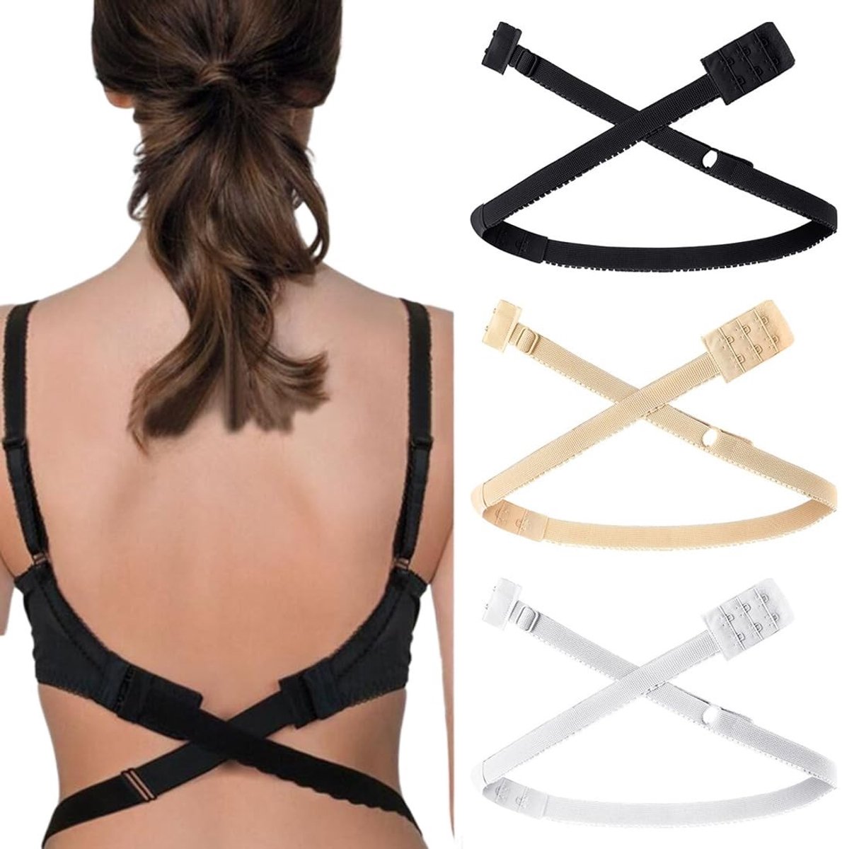Solidchoice - Set van 3 Backless BH Haken voor Dames