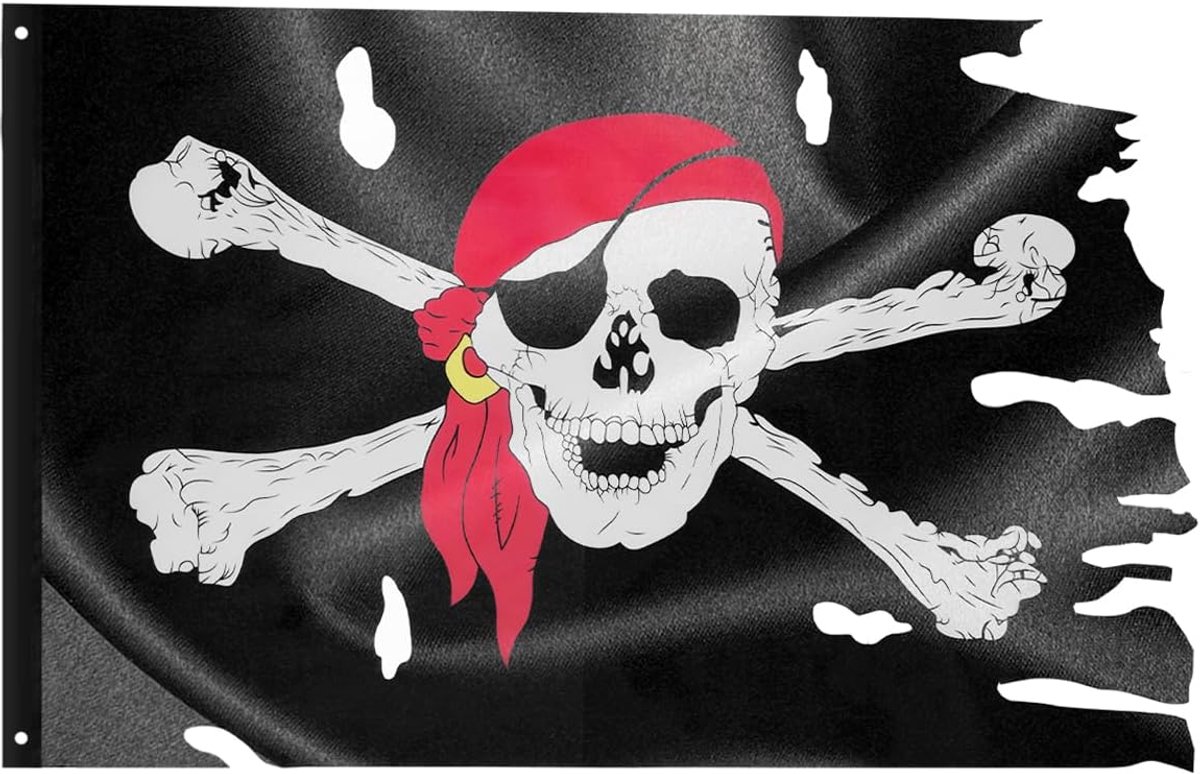 Piratenvlag voor kinderen 90x60cm - UV-bestendig - Heldere kleuren - Perfect voor themafeesten - ShopVlot