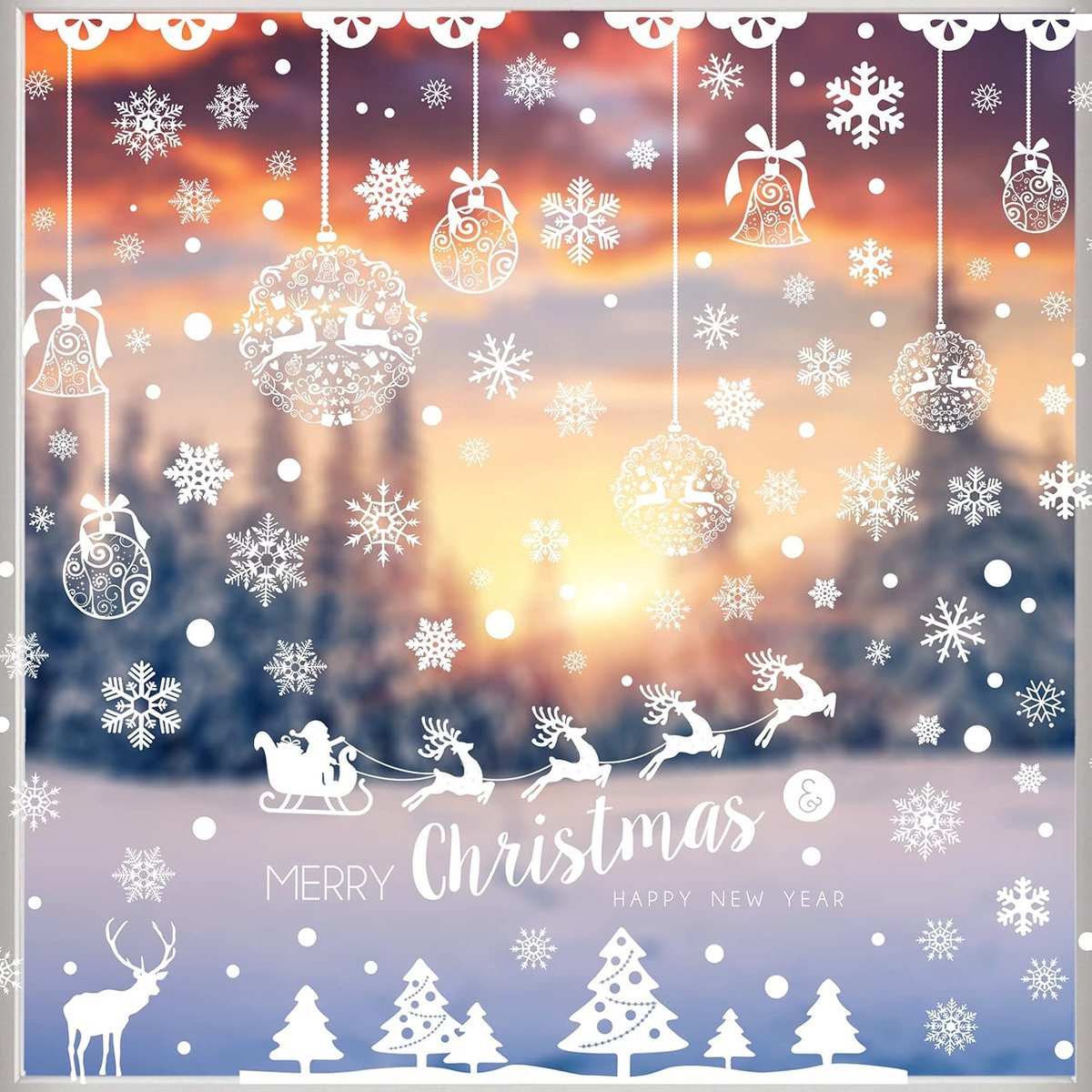 Raamdecoratie sneeuwvlokken 211 stuks - zelfklevend - winterse kerstversiering - sfeervolle uitstraling - ShopVlot