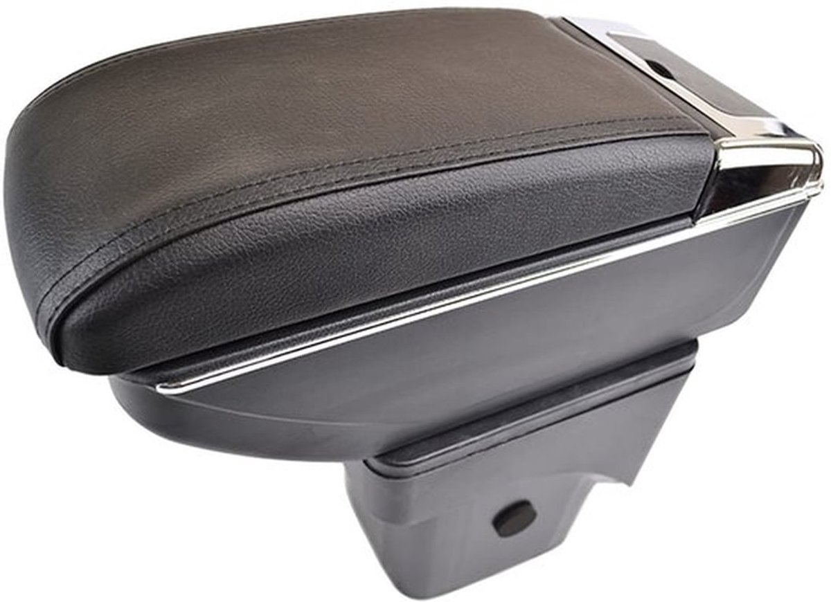 Armleuning Dubbellaags Zwart Leer - Armleuning Organizer - Armleuning Bescherming - Armsteun Auto - Armsteun Kussen - Middenconsole Opbergdoos
