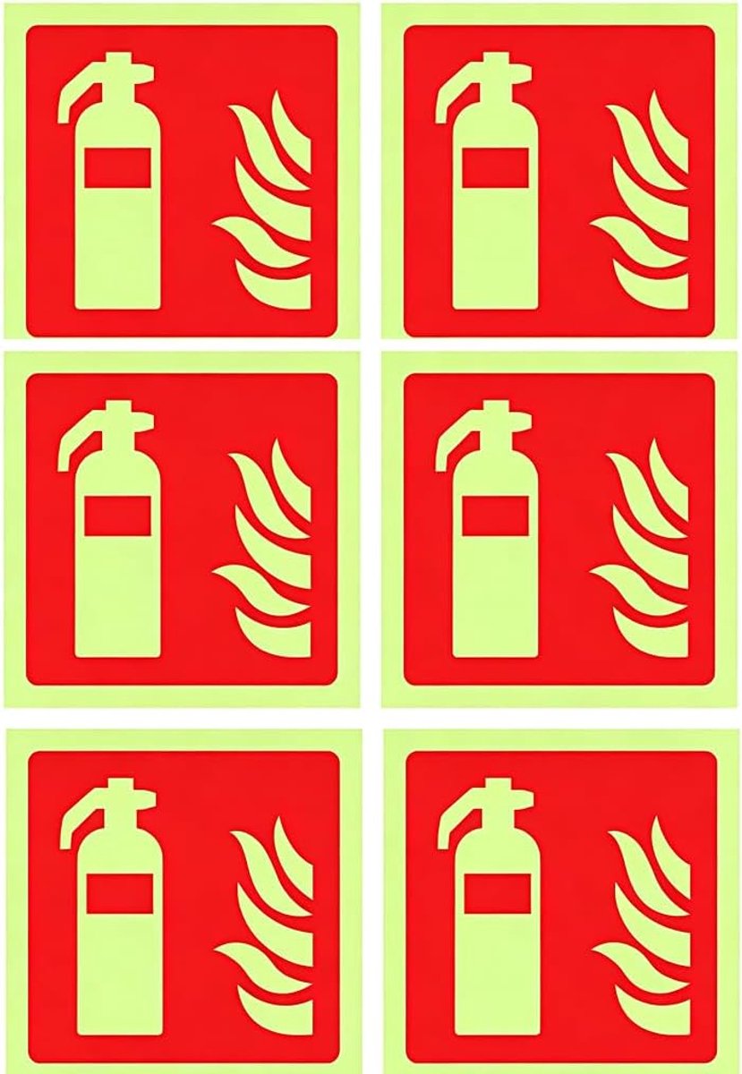 Brandblusser stickers 150 x 150 mm - zelfklevend - duidelijke symbolen - maximale veiligheid bij brand - ShopVlot