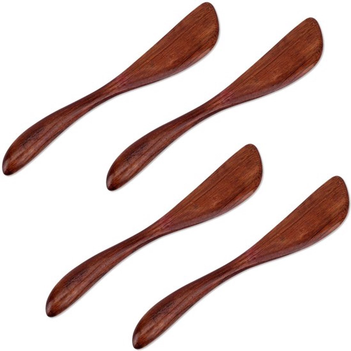 4 Stuks Houten Botermessen - Ideaal voor Jam, Kaas en Boter
