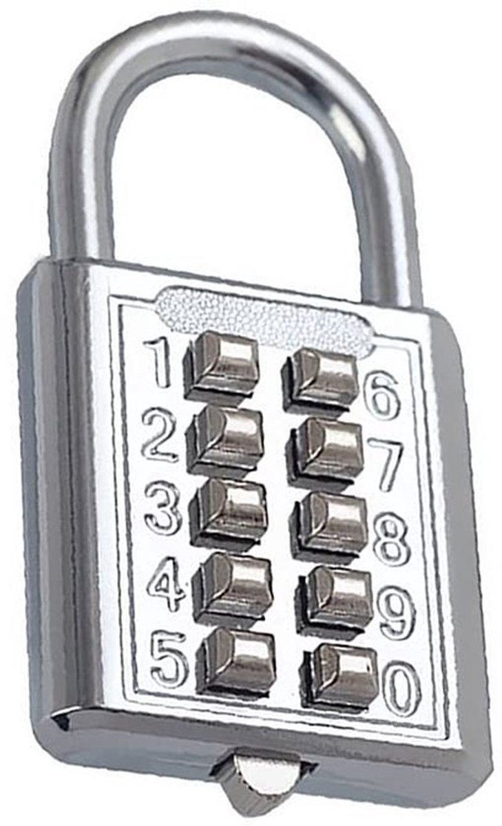 Hangslot 10-cijferig Combinatieslot - Lichtgewicht - Anti-diefstal - Geharde Stalen Beugel - Zinklegering - Geschikt voor Kluis en Buitenshuis