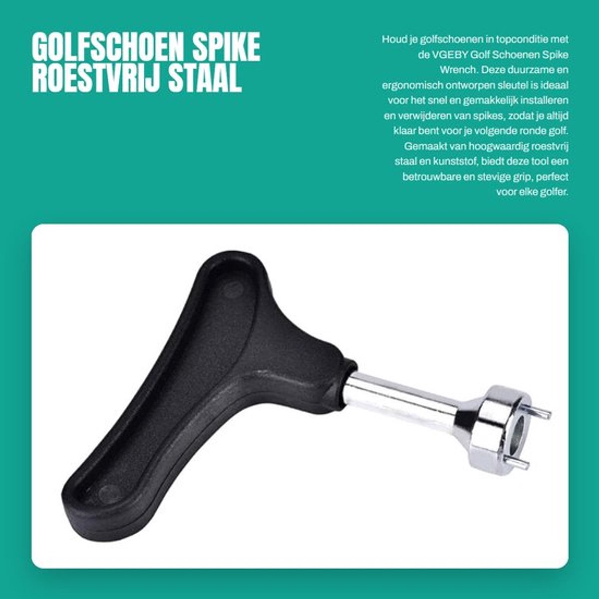 Golfschoen Spike - Ergonomisch Ontwerp - Roestvrij Staal - Snel & Eenvoudig - Voor Golf/Lop/Sport Schoenen - 9x7,5cm - Schoenmoersleutel