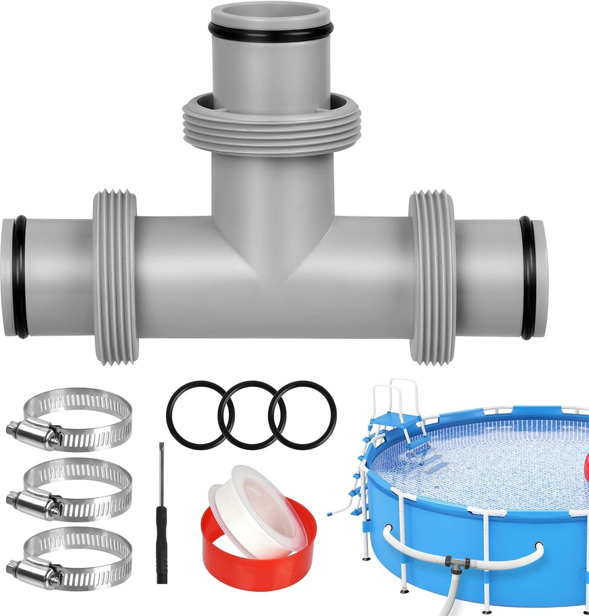 Hose Connector 38 mm - Verbindingsset voor zwembadslangen - Inclusief roestvrijstalen klemmen - ShopVlot