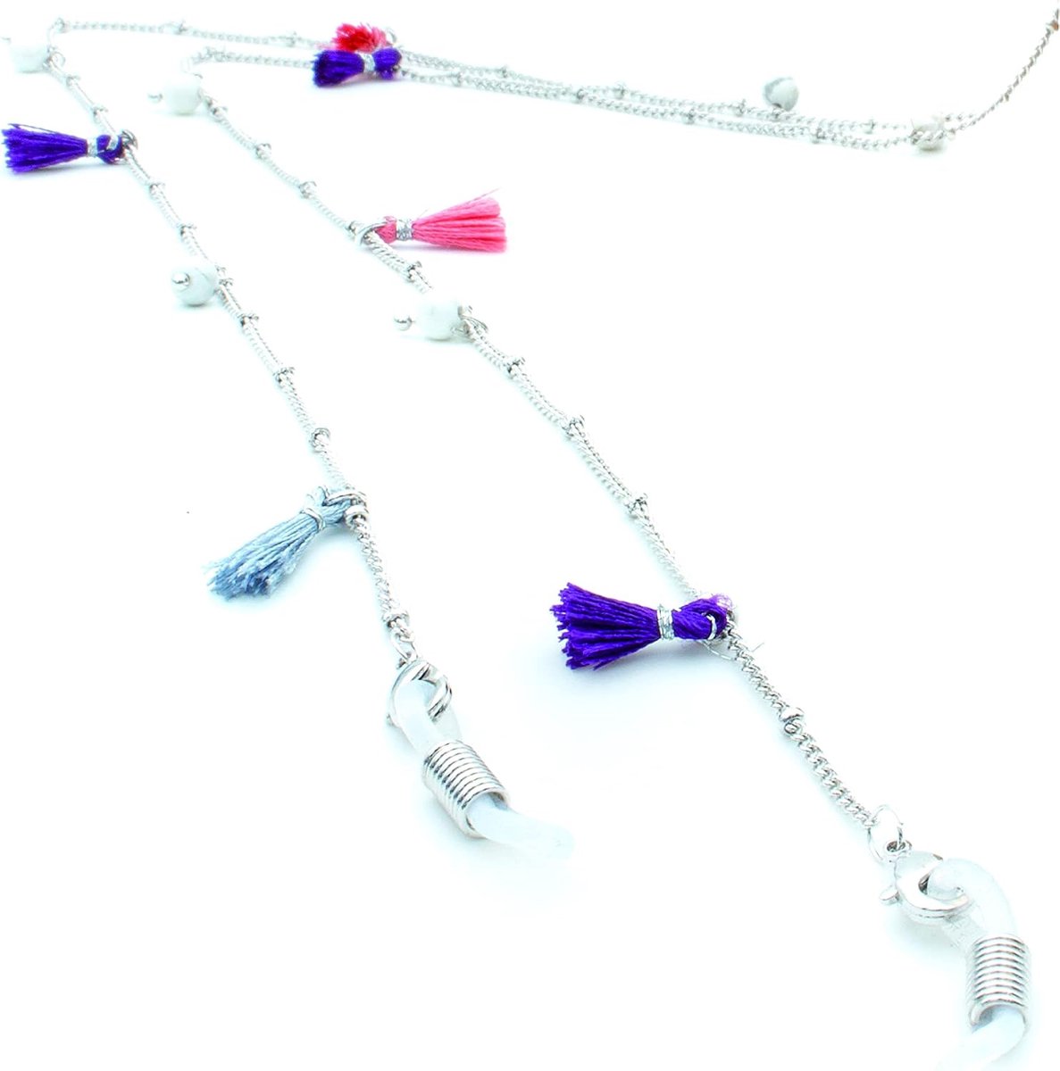Brilketting premium - kralen & vlaggen - 18 karaat goud of 925 zilver - unisex voor leesbrillen en zonnebrillen - ShopVlot
