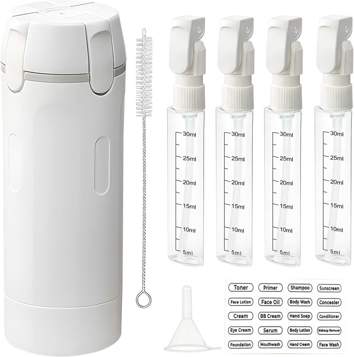 Reisbottles 4 in 1 - Compact lekvrij ontwerp - Handbagage reisdispenser - Perfect voor verzorgingsproducten - ShopVlot