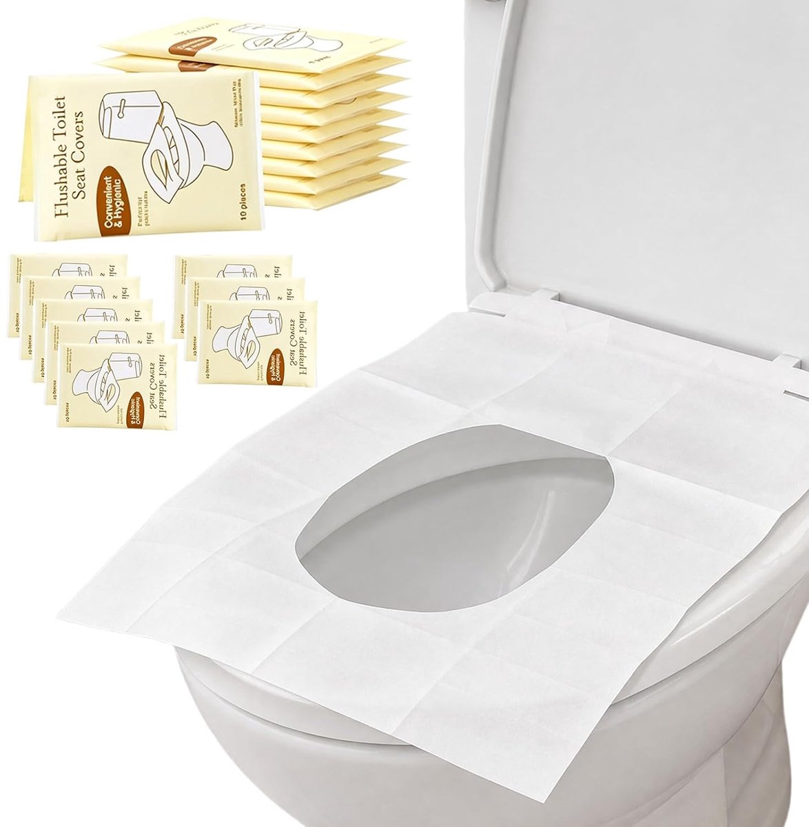 Wegwerp toiletbescherming 180x - houtpasta - scheurvast - extra bescherming voor openbare toiletten - ShopVlot