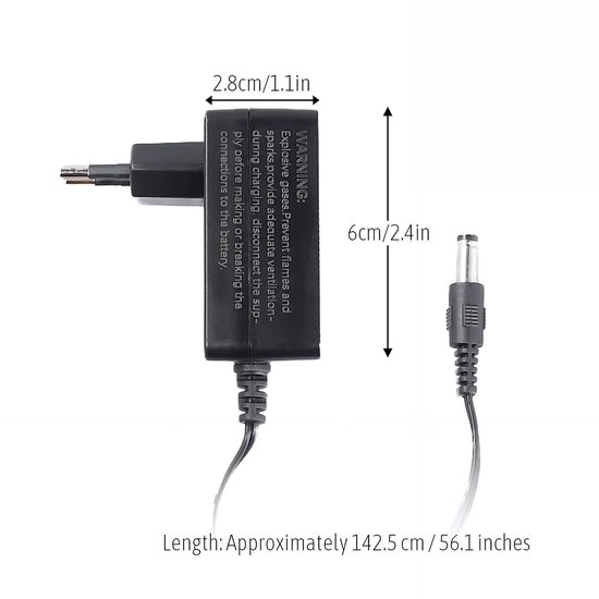 Universele 12V 1A Acculader voor Elektrische Kinderauto, Motor, Quad en ATV - Inclusief LED Statusindicator van Merkloos — afbeelding 5