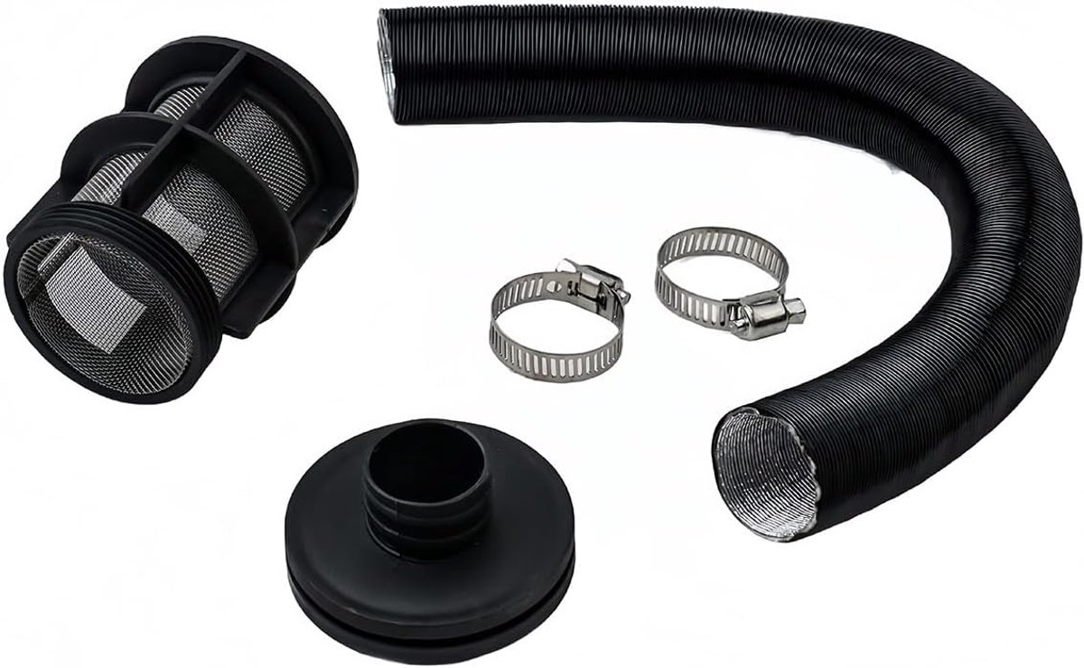 Luchtaanzuigslang 25 mm - zwart - met luchtinlaatfilter - eenvoudig te reinigen - ShopVlot