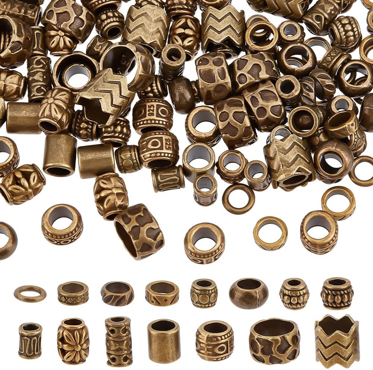 Solidchoice - 150 Stuks Antieke Bronzen Spacer Kralen voor Haar Accessoires