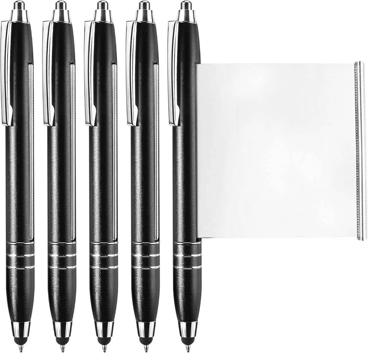 Balpen 5 Stuks - Metalen balpen met uitschuifblad - Handig voor notities - Voor school en kantoor - ShopVlot