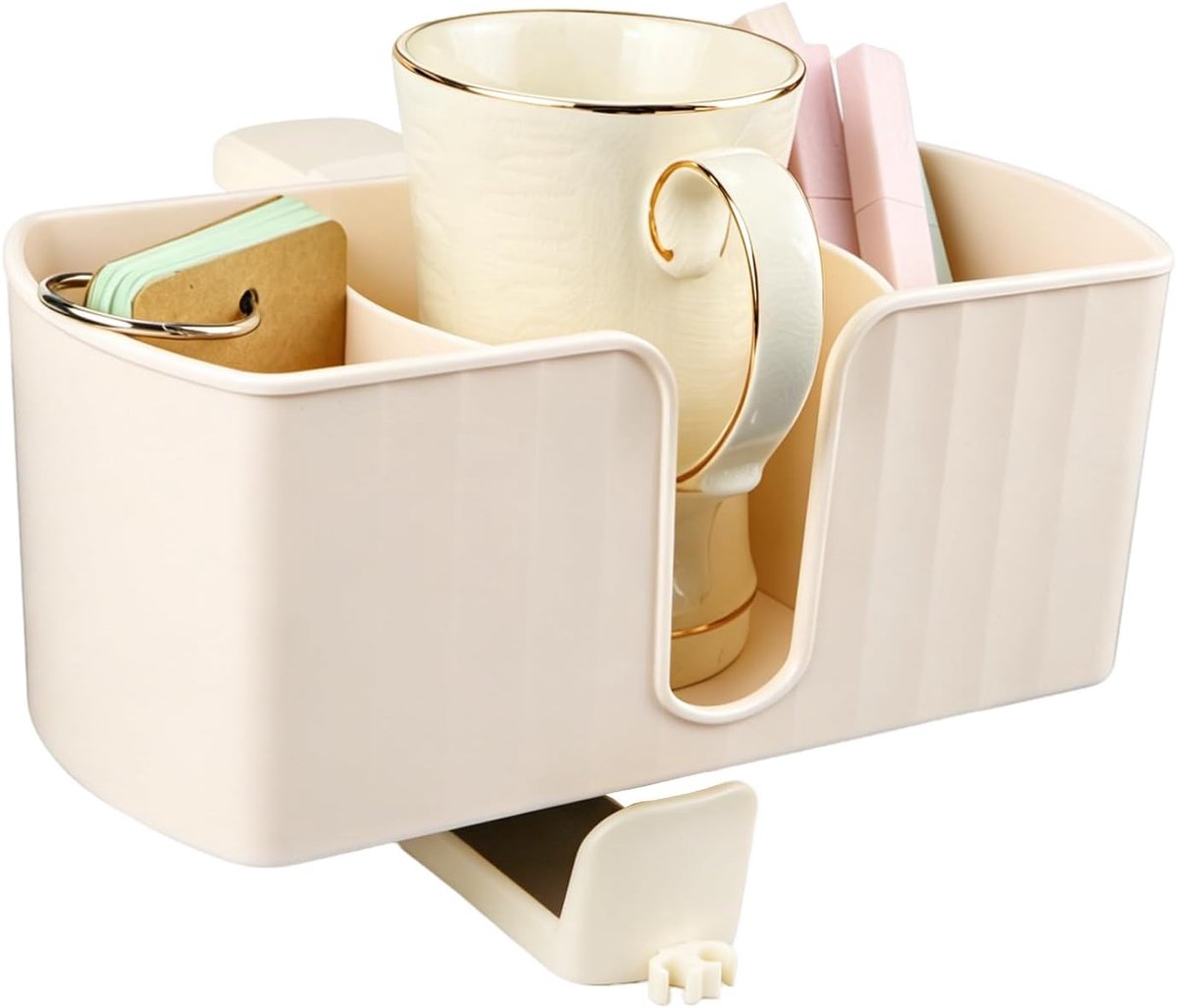 Bekerhouder bureau 4-in-1 - robuust kunststof - afneembare pennenhouder - voor beker en telefoon - ShopVlot