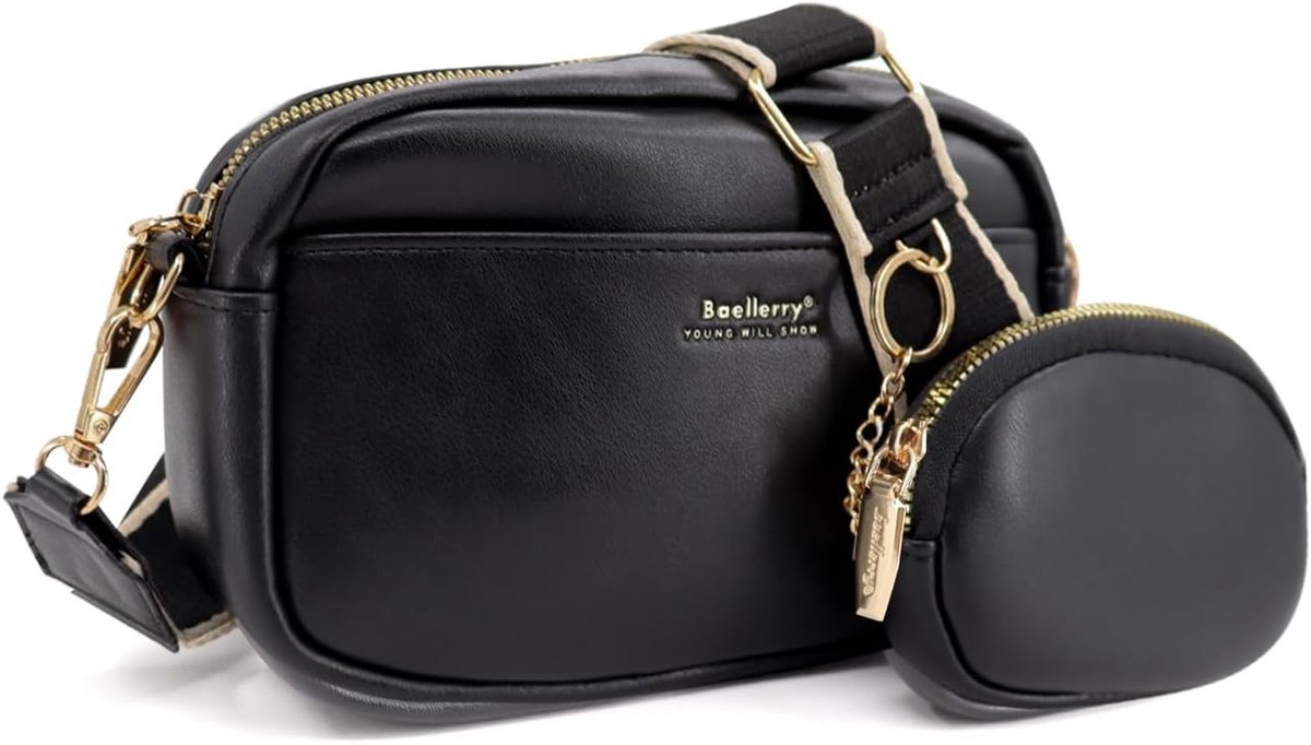 Dames Schoudertas Vierkant - Verstelbare Brede Band - Afneembare Mini Tas - Trendy Handtas - ShopVlot