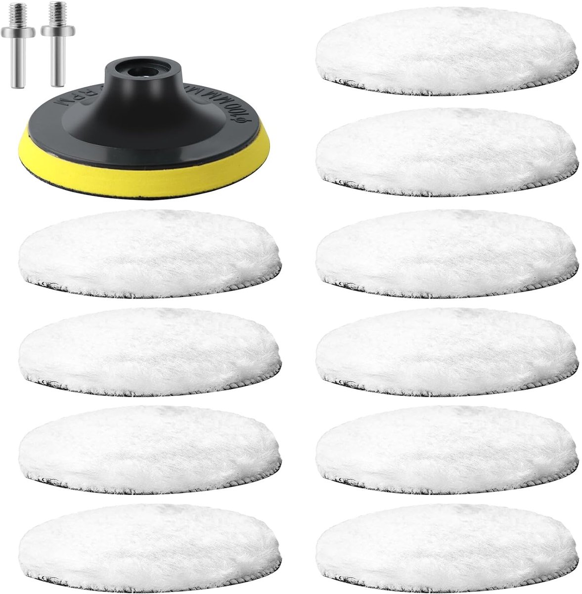 Wool Polishing Pads, Polishing Attachment, Suction Cup Polishing Attachment and M10 Adapter - ShopVlot