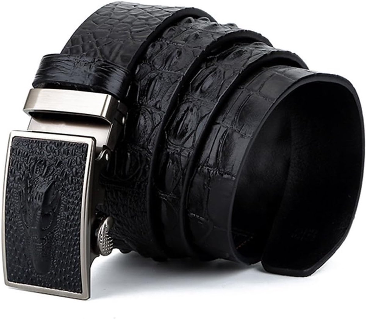 Luxury Mens Crocodile Leather Belt Casual Automatic Buckle for Men - ShopVlot
