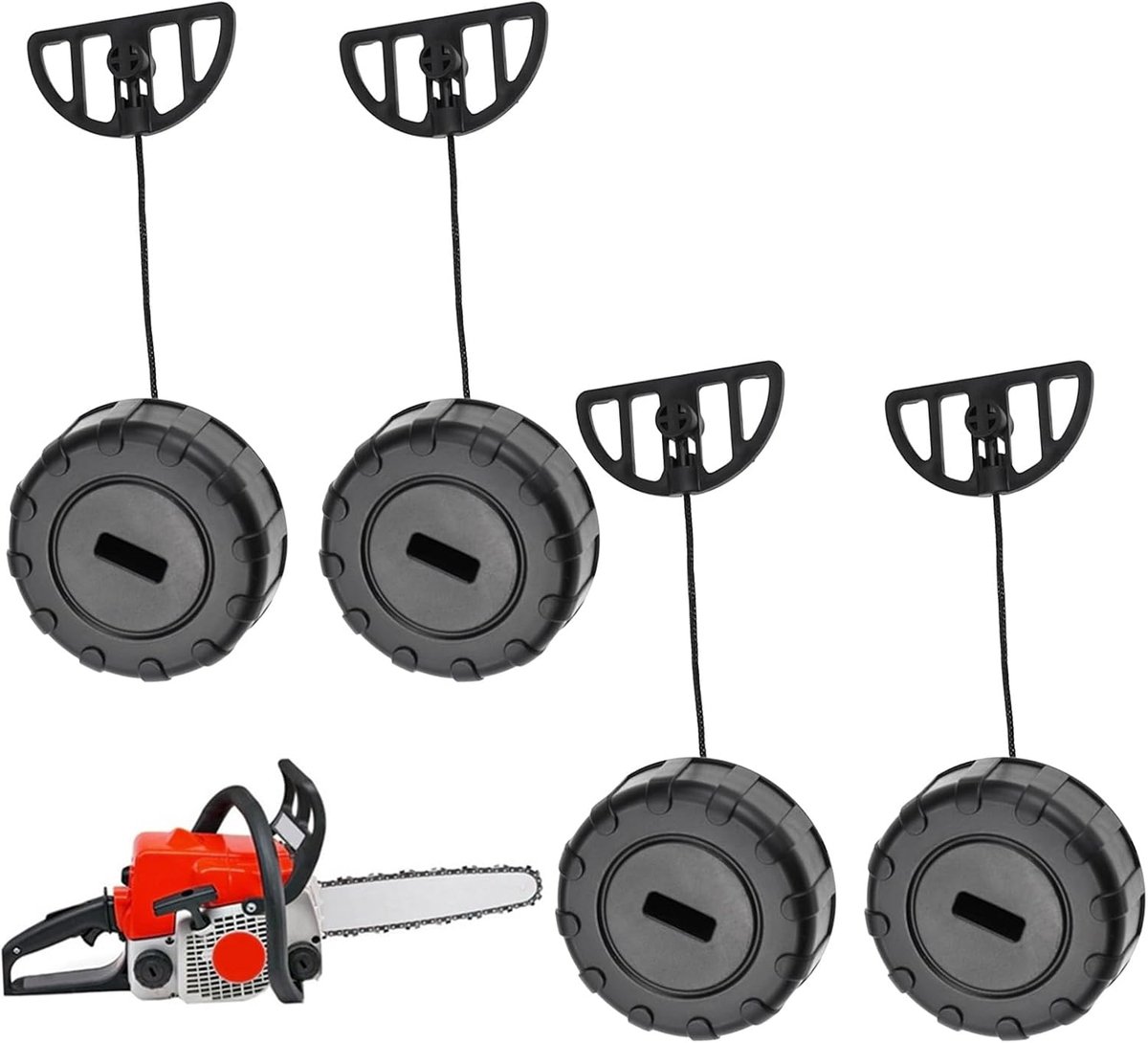 Set van 4 zwarte oliedop en brandstofdop voor STIHL kettingzagen 017 018 MS170 MS180, vervangend onderdeelnummer 1130 - ShopVlot