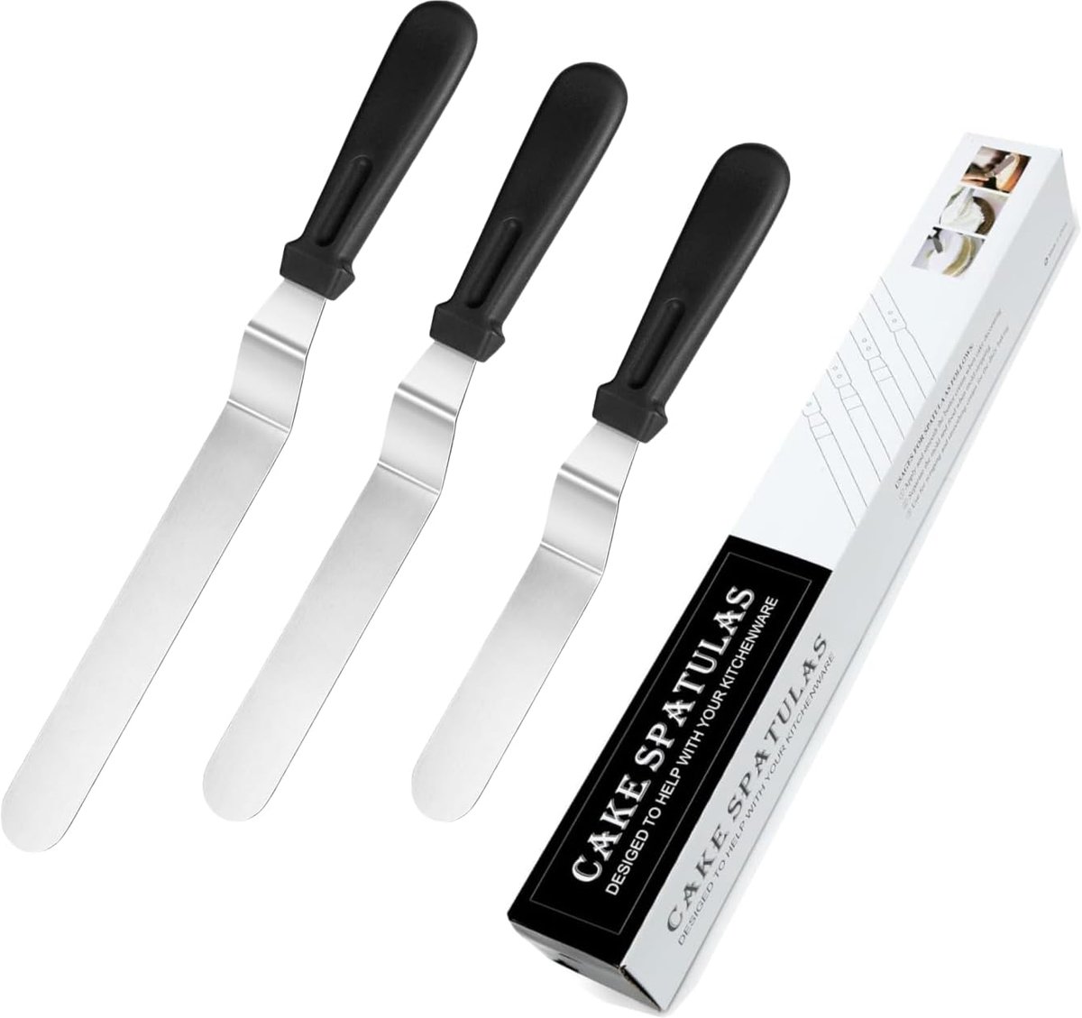 Cakes Corner Palette Set of 3 Beveled Stainless Steel Cake Spatula Cake Knife for Baking Modelling Tools - ShopVlot