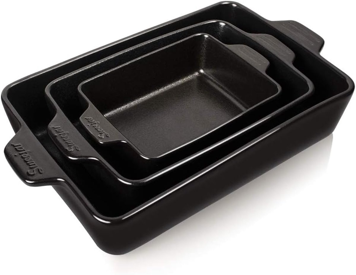 Sweejar Home Ceramic Bakeware Set, Rectangular Casserole Dish Lasagna Pans for Cooking, Kitchen, Cake, Dinner, Banquet - ShopVlot