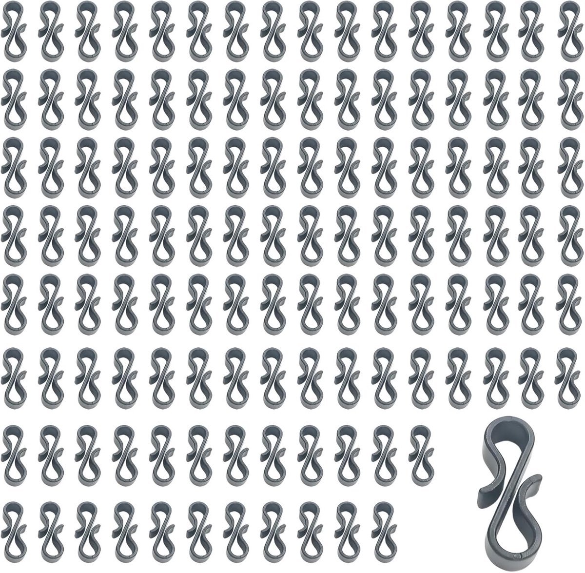 Pack of 120 Black Gutter Hooks Light Chain Reusable S Hooks Plastic for Hanging Christmas Lights Suitable for Fairy - ShopVlot
