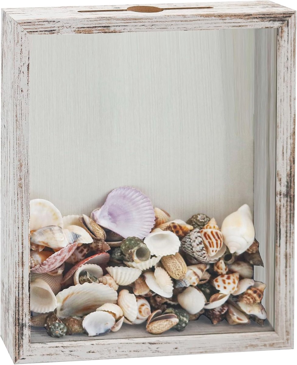 FramePro Ticket Stub Shadow Box Slotted Frame Wine Cork White 8 x 10 cm Memory and Keepsake Deep Picture Frame - ShopVlot