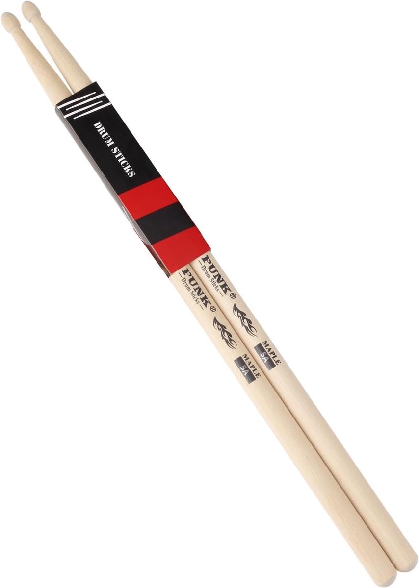 PUNK Drumsticks - Premium Maple Wood, Ideal for Drummers of All Levels, Used for Drums, Percussion and Practice – 5A - ShopVlot