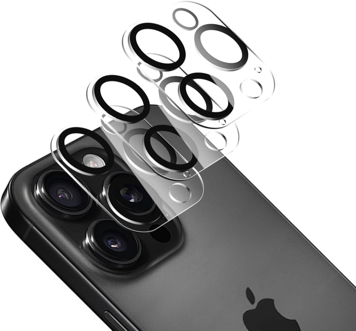 Gehard Glas Camera Lens Protector 3 Stuks voor iPhone 16 Pro/16 Pro Max, Krasbestendig, Helder, Anti-Vingerafdruk - ShopVlot